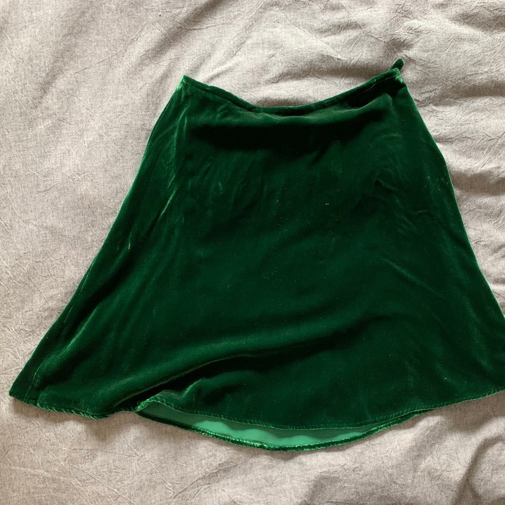 Green Velvet Skirt